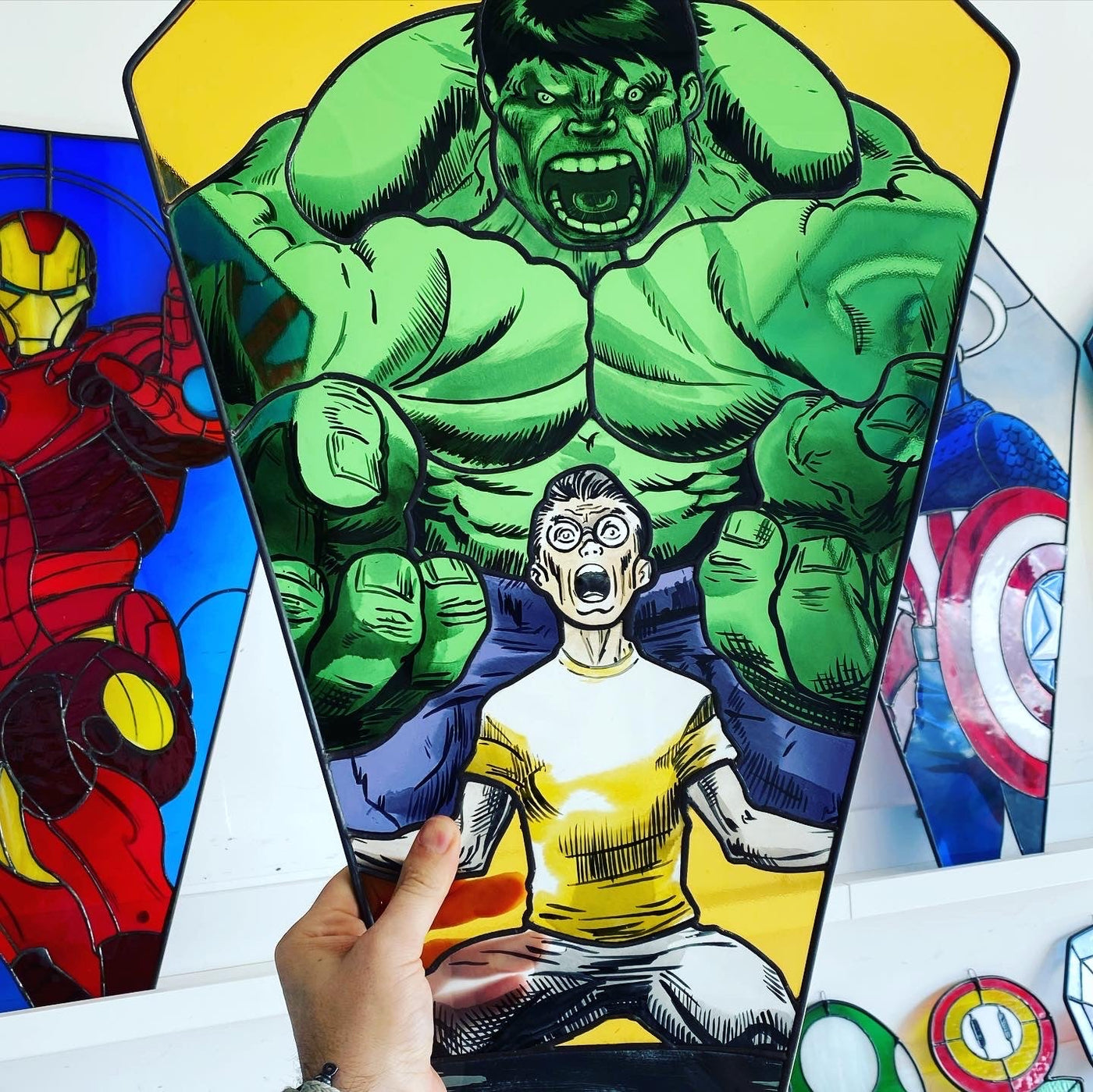 Heroes Never Die - The Hulk Inspired Stained Glass Art_2