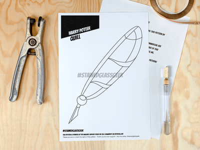 Quill Inspired Stained Glass Pattern